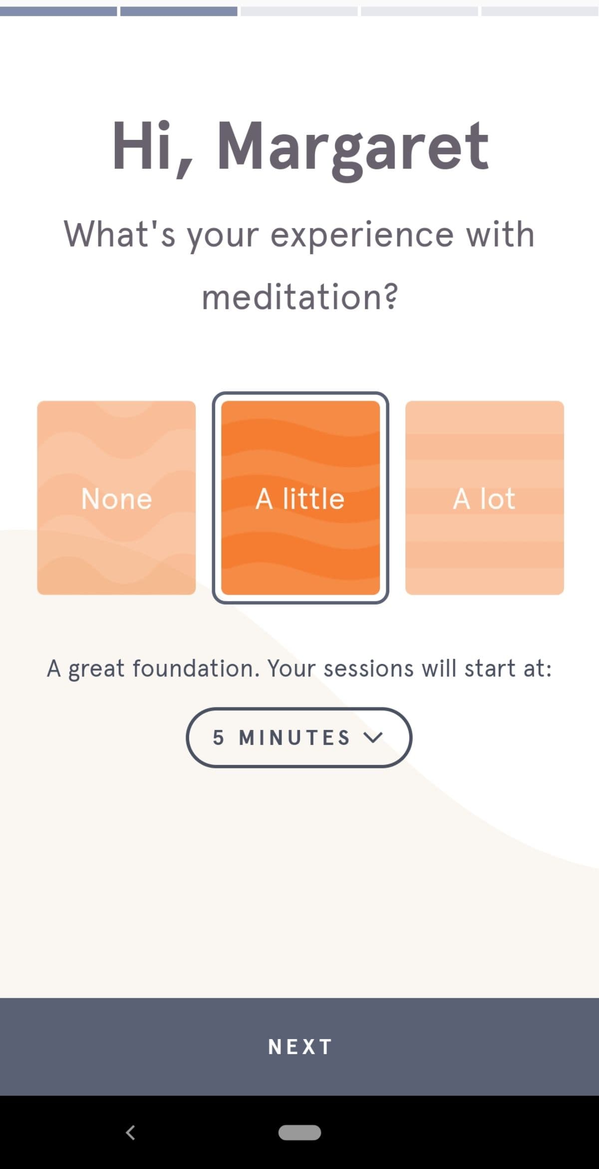 Headspace onboarding flows to drive a personalized experience