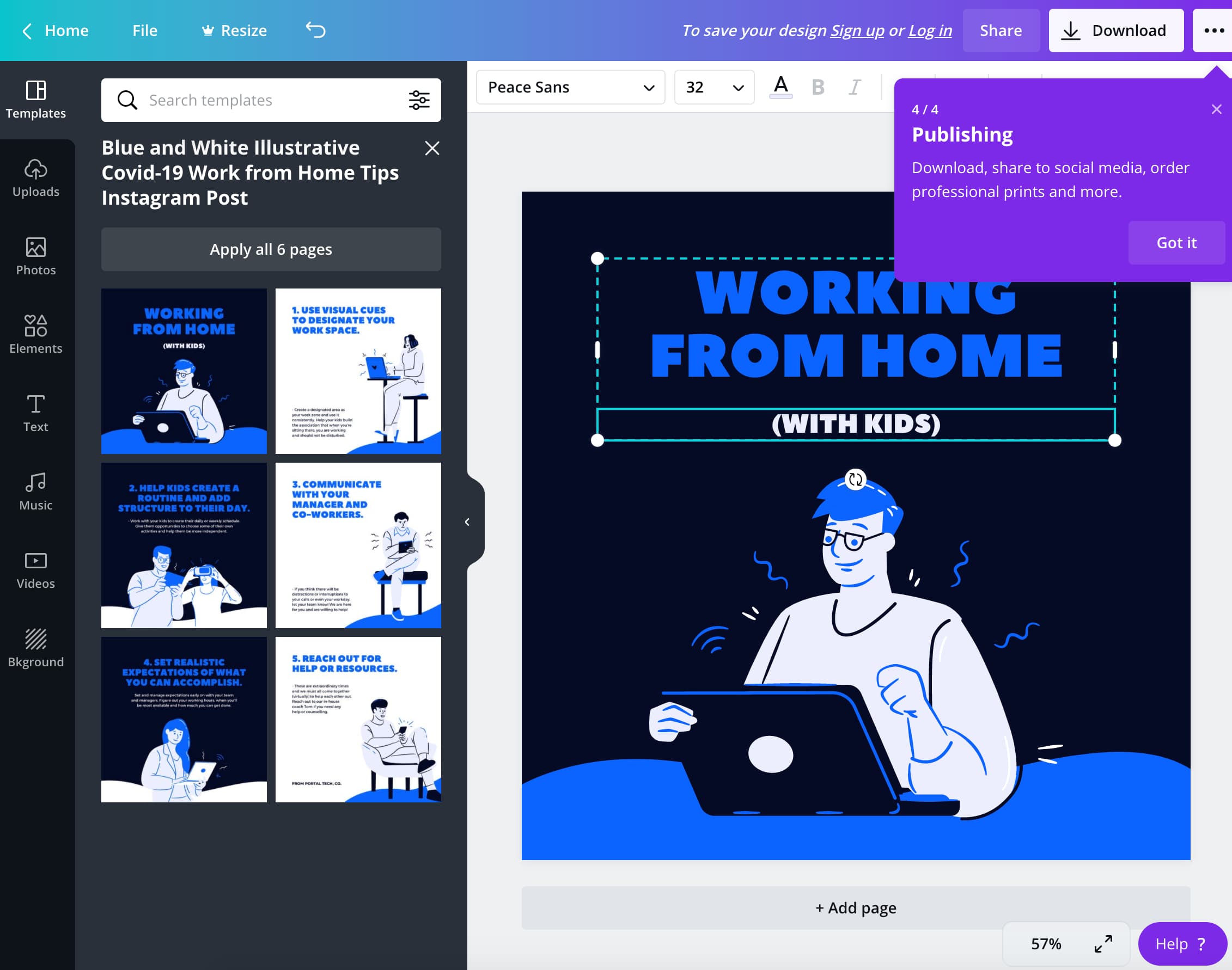 Canva aha moment to generate user-generated designs