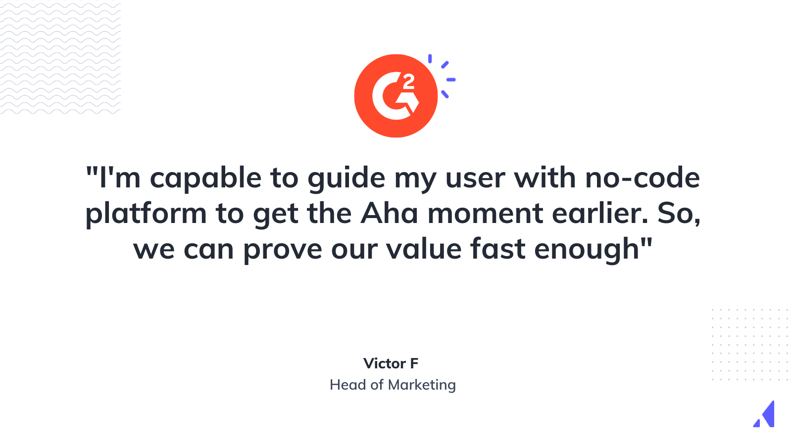 Appcues G2 review about Aha moments 
