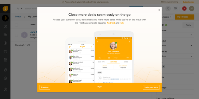 Freshsales User Onboarding