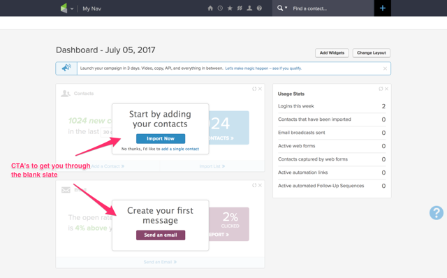 Infusionsoft Trial User Onboarding