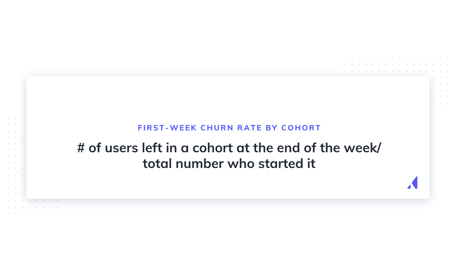Formula for first-week churn rate by cohort
