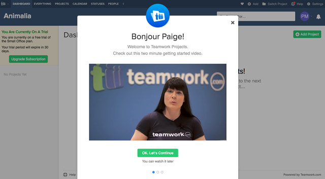 teamwork projects web onboarding