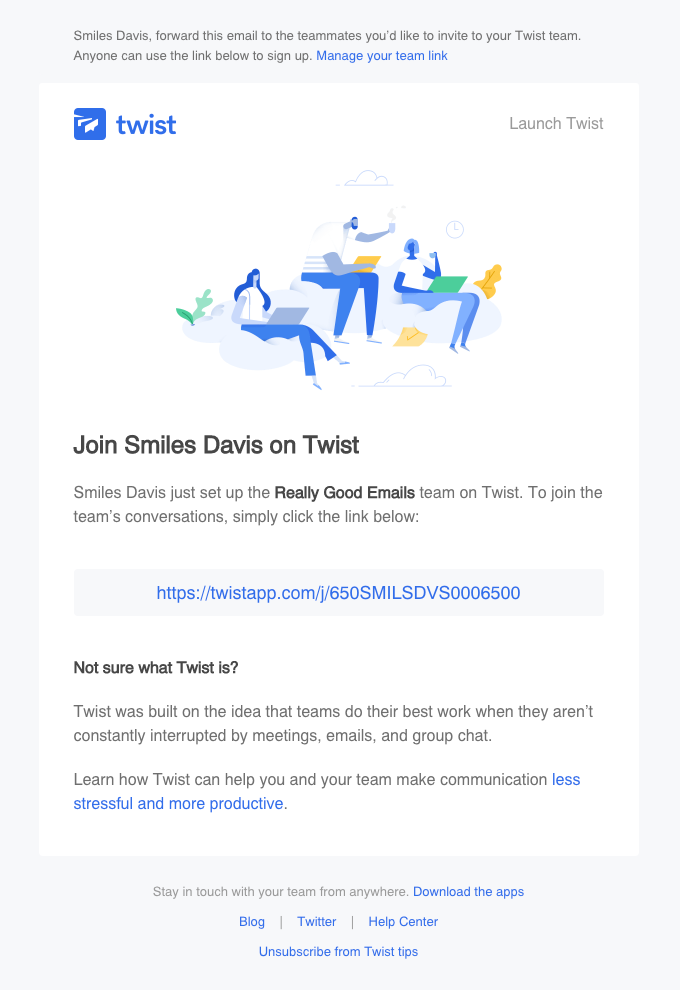 invited user welcome email team collaboration